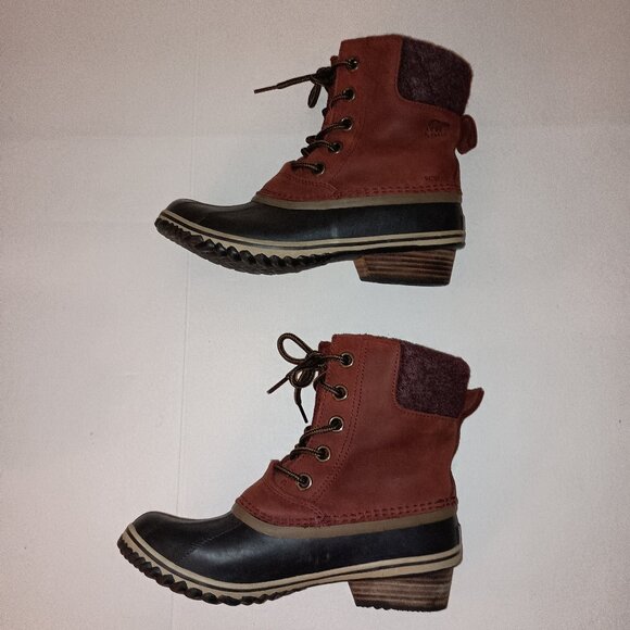 Sorel Maroon Slimpack Waterproof Winter Boots Women’s Size 8 - Picture 5 of 15